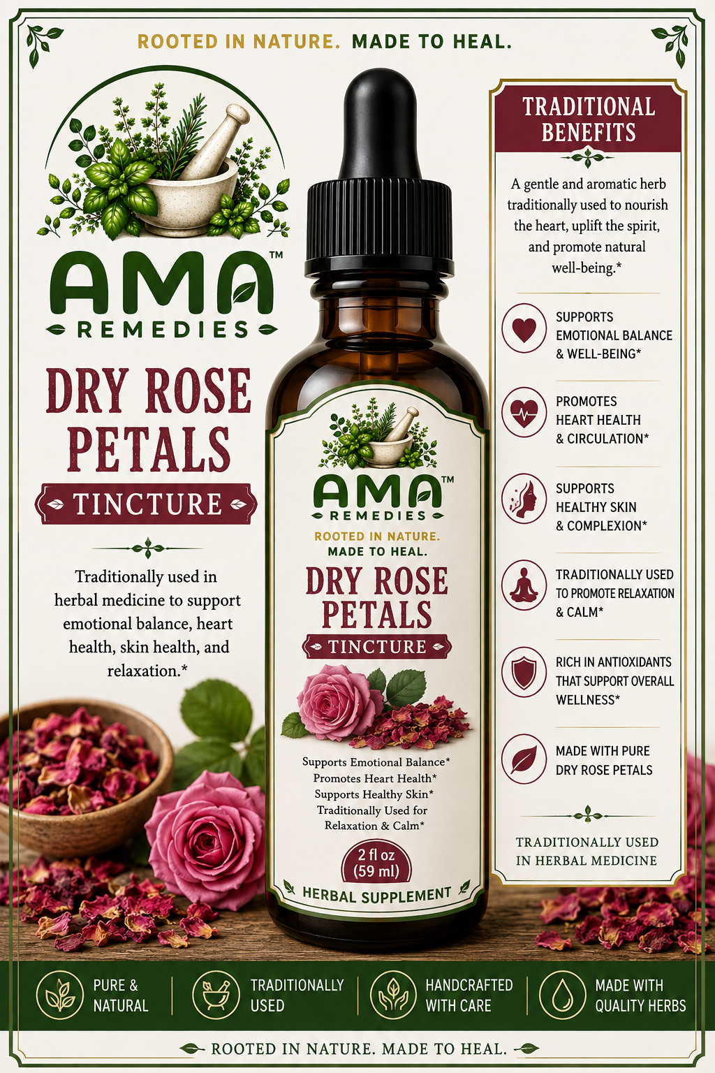 Dry Rose Petals Tincture