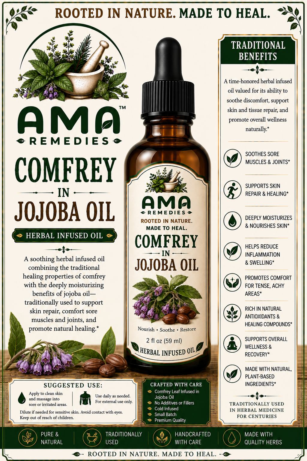 Comfrey in Jojoba Oil