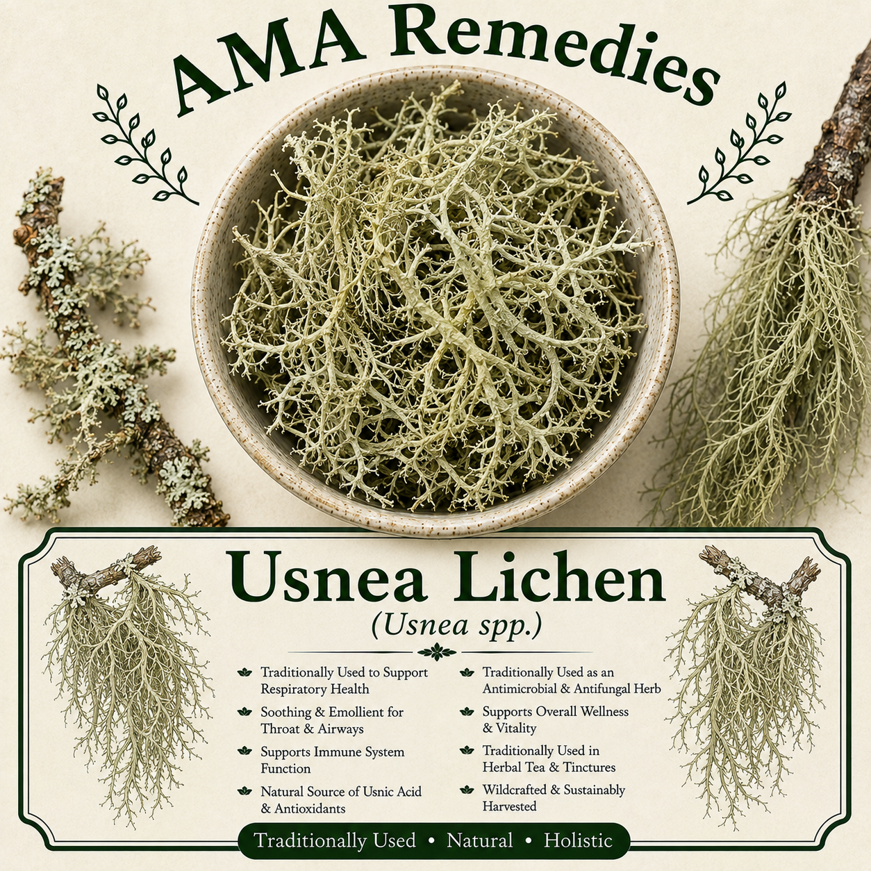 Usnea Lichen (Usnea spp.)