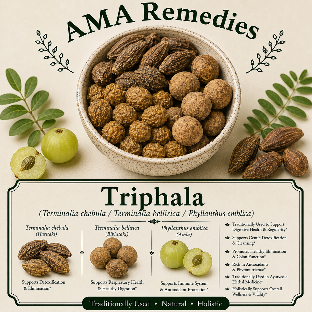 Triphala (Terminalia chebula / Terminalia bellirica / Phyllanthus emblica) — Dried Fruit Blend