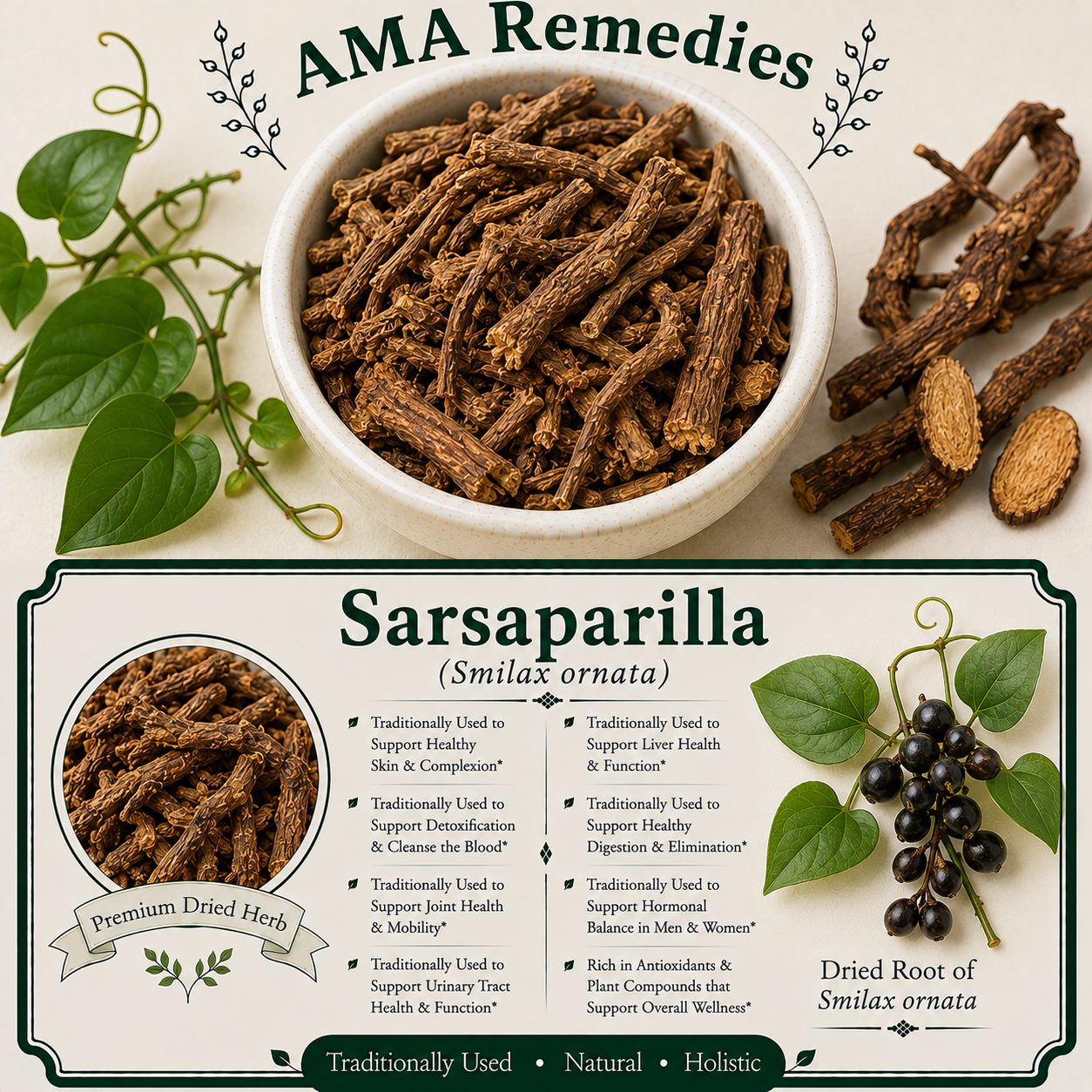 Sarsaparilla (Smilax ornata)
