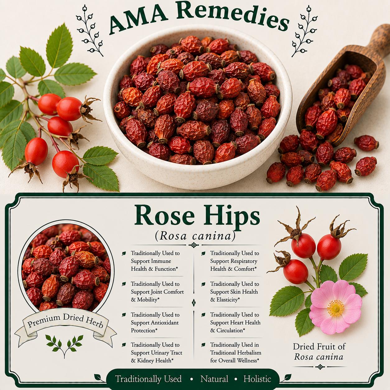 Rose Hips (Rosa canina)