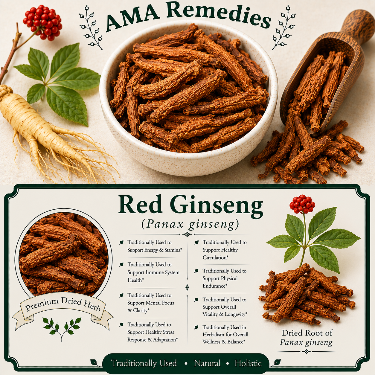Red Ginseng (Panax ginseng)