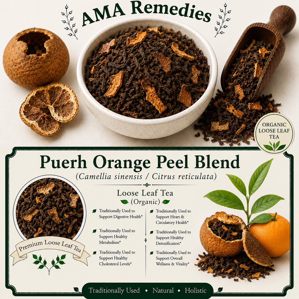 Puerh Orange Peel Blend (Camellia sinensis / Citrus reticulata) Loose Leaf Tea (Organic)