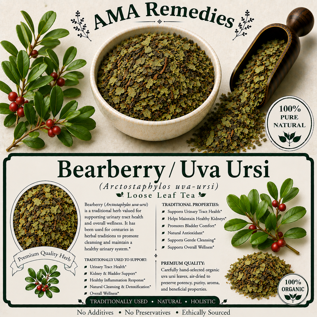 Bearberry / Uva Ursi (Arctostaphylos uva-ursi) Loose Leaf Tea (Organic)