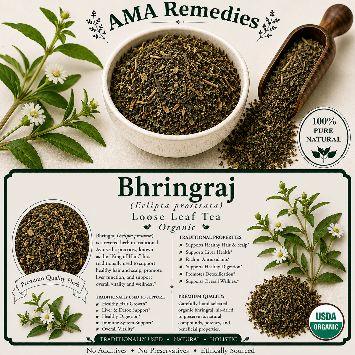 Bhringraj (Eclipta prostrata) — Organic Dried Herb