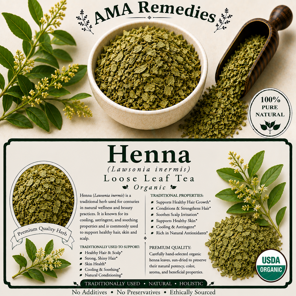 Henna (Lawsonia inermis) — Dried Leaves