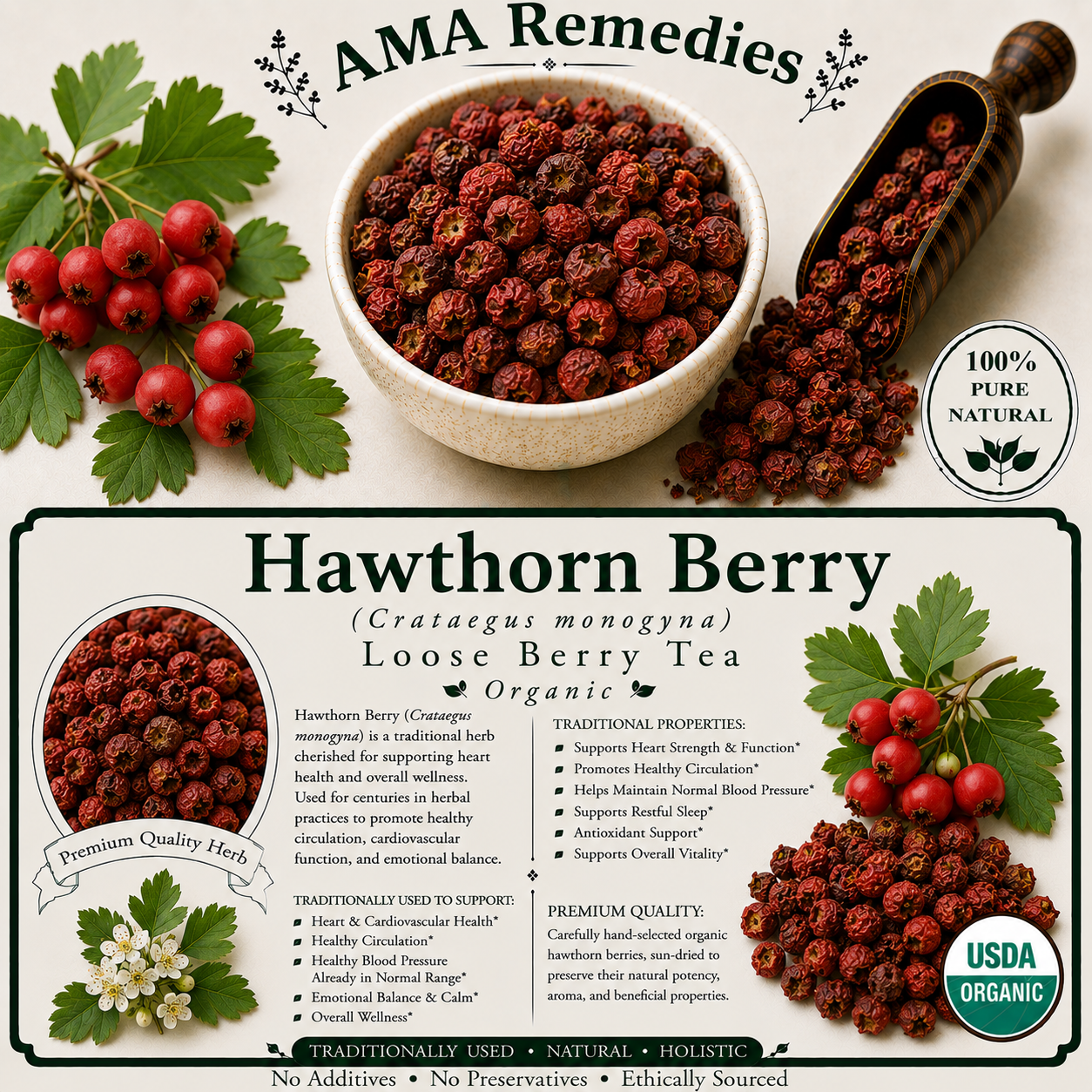 Hawthorn Berry (Crataegus monogyna)