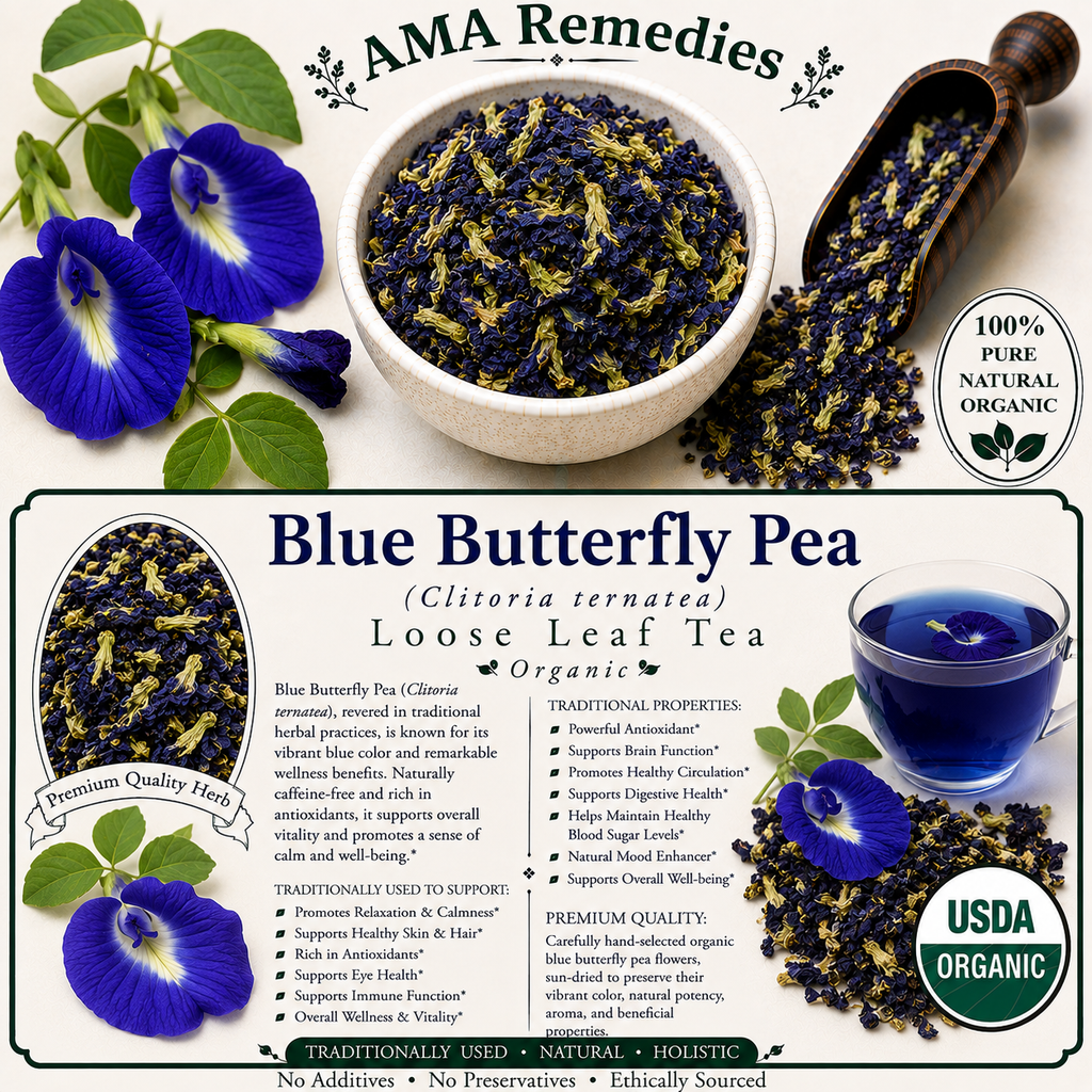 Blue Butterfly Pea (Clitoria ternatea) — Dried Flowers