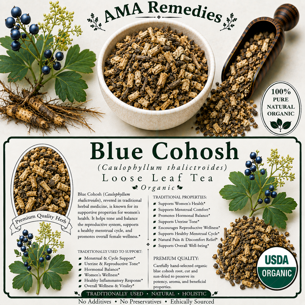 Blue Cohosh (Caulophyllum thalictroides) — Dried Rhizome