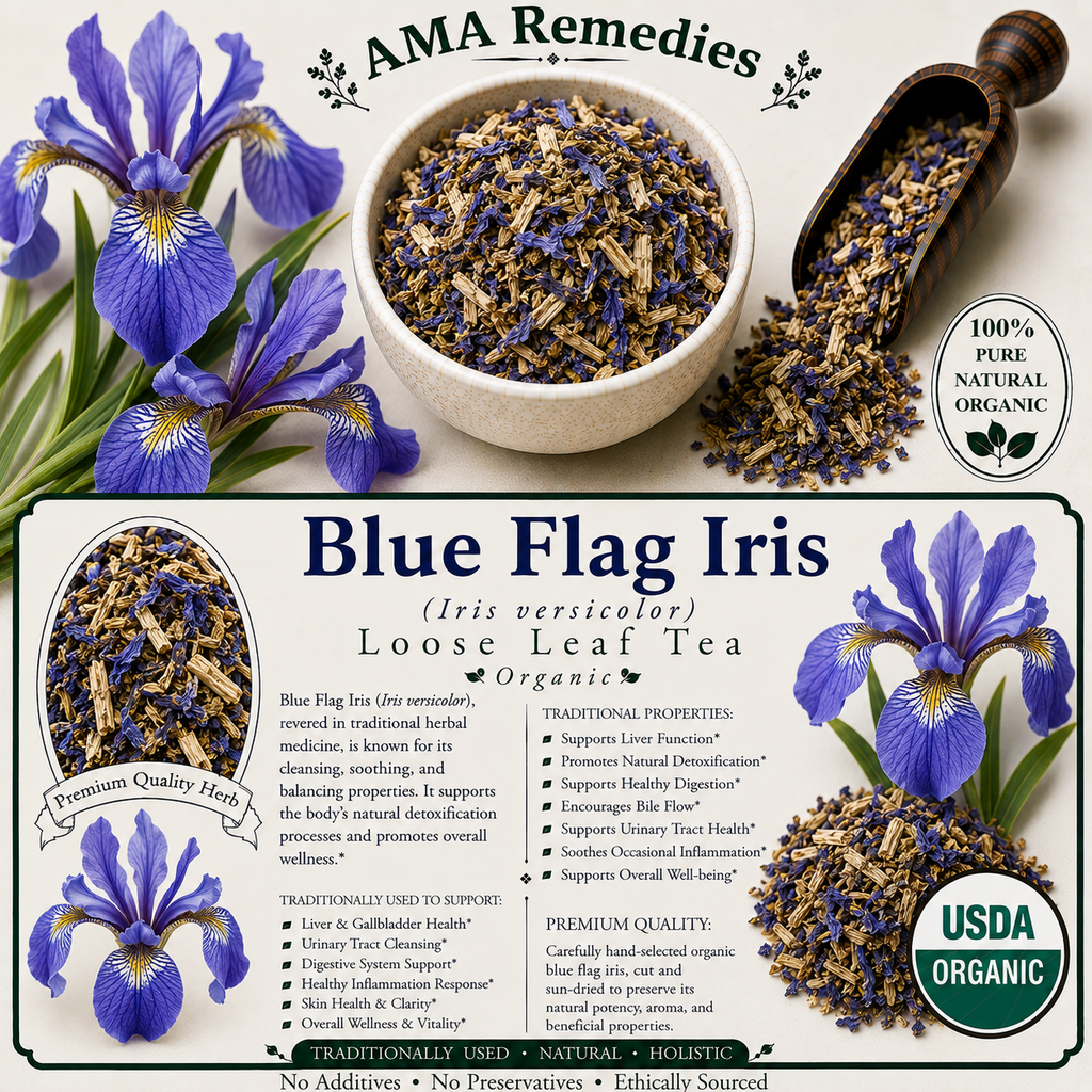 Blue Flag Iris (Iris versicolor) — Dried Rhizome