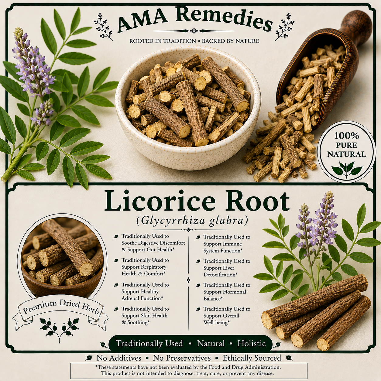 Licorice Root (Glycyrrhiza glabra)
