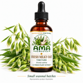 Representative AMA Remedies Fresh Milky Oat Tincture illustration with green Avena sativa seed heads; 1:2 fresh-plant extract.